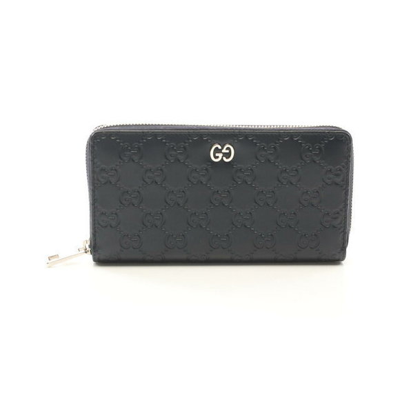 Gucci Wallet ssima Leather Long Blue Navy - Picture 1 of 7